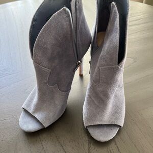 Blue-Gray Suede Women's Ankle Boots